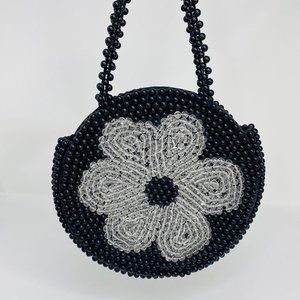 Flower Power Beaded Boho Bag by Straw Studios